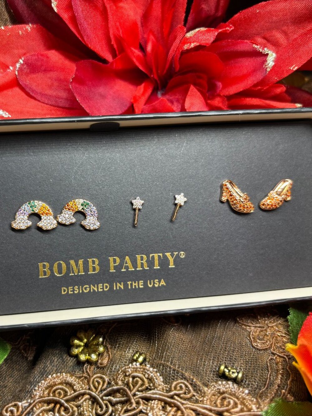 Cubic Zirconia Stonesl with Rose Gold Plating  Bomb Party “Somewhere Over The Ra